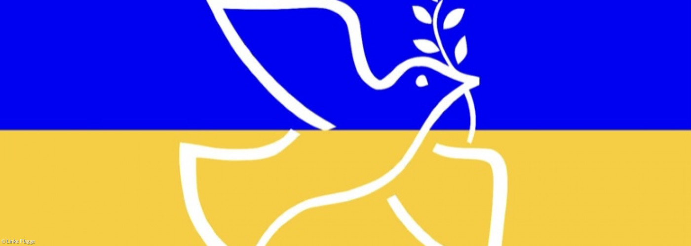 Ukraine Flagge mit Taube