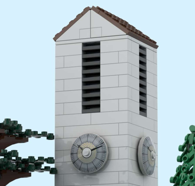 Kirchturm der Johanneskirche aus Lego